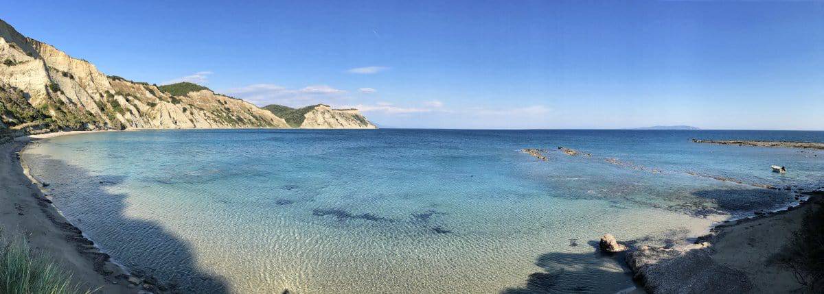 Corfu Trail km 05 Südspitze herrlich klares Wasser