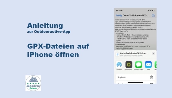 Instructions for the Outdooractive app: Open GPX files on the iPhone ...