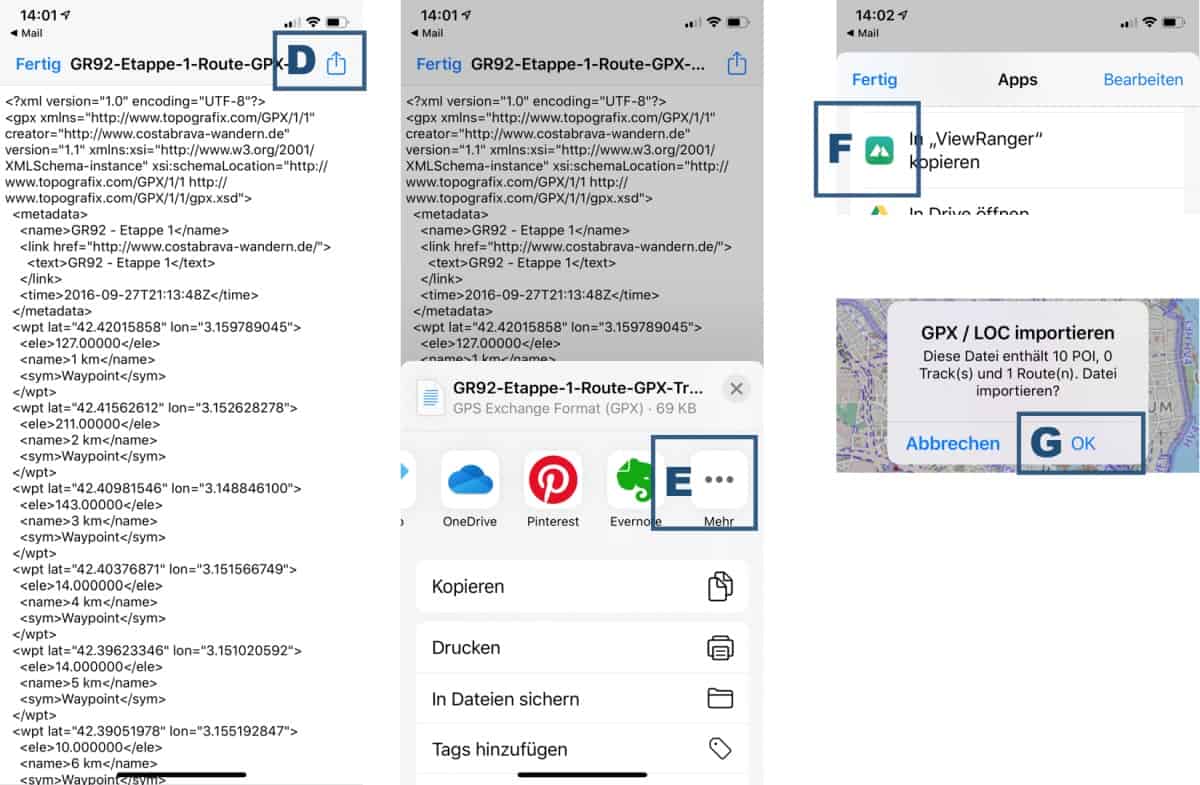 Instructions For The Viewranger App Open Gpx Files On The Iphone Wanderndeluxe