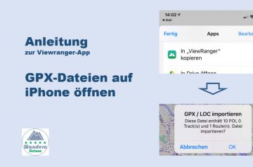 Viewranger App Anleitung GPX Dateien auf iPhone öffnen wanderndeluxe