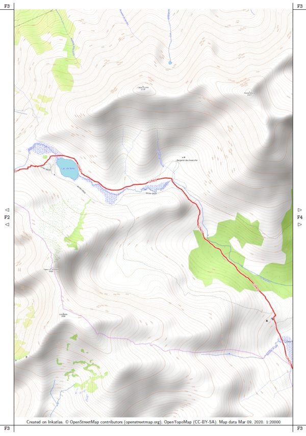 Preview PDF hiking map Corsica GR 20 part 1 sheet F3