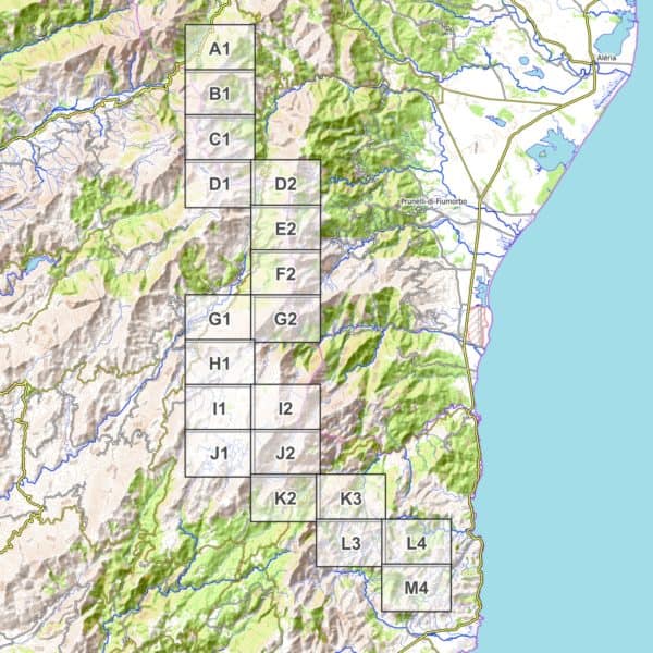 Preview PDF wandelkaart Corsica GR 20 deel 2 bladoverzicht