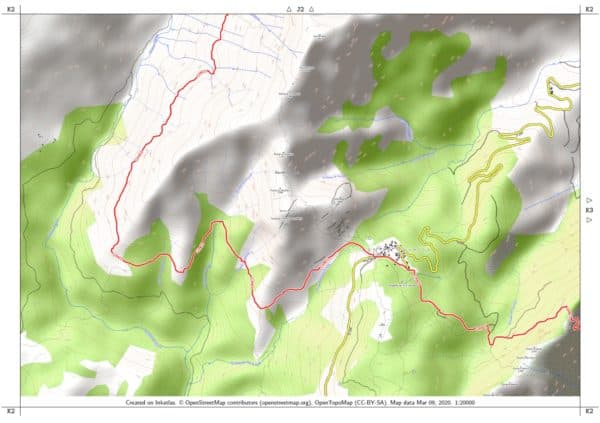 Voorbeeld PDF wandelkaart Corsica GR 20 deel 2 blad K2