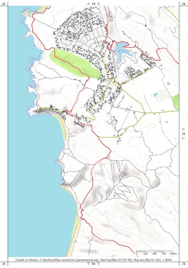 Vista previa PDF mapa de senderismo Rota Vicentina Blatt J4