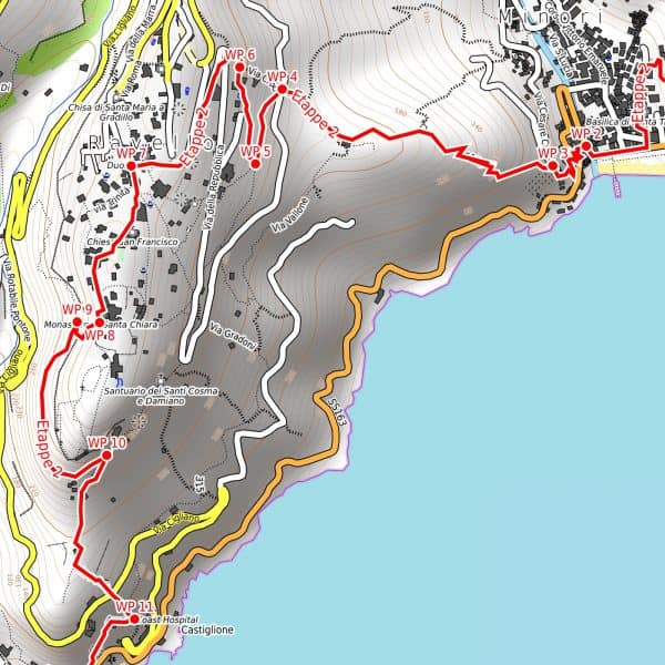 Visualize o mapa de caminhada em PDF com resolução de 300 dpi