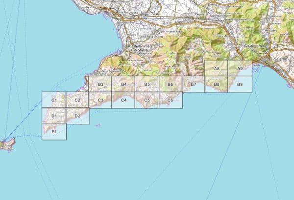 Vorschau pdf Wanderkarte Amalfiküste Blattübersicht