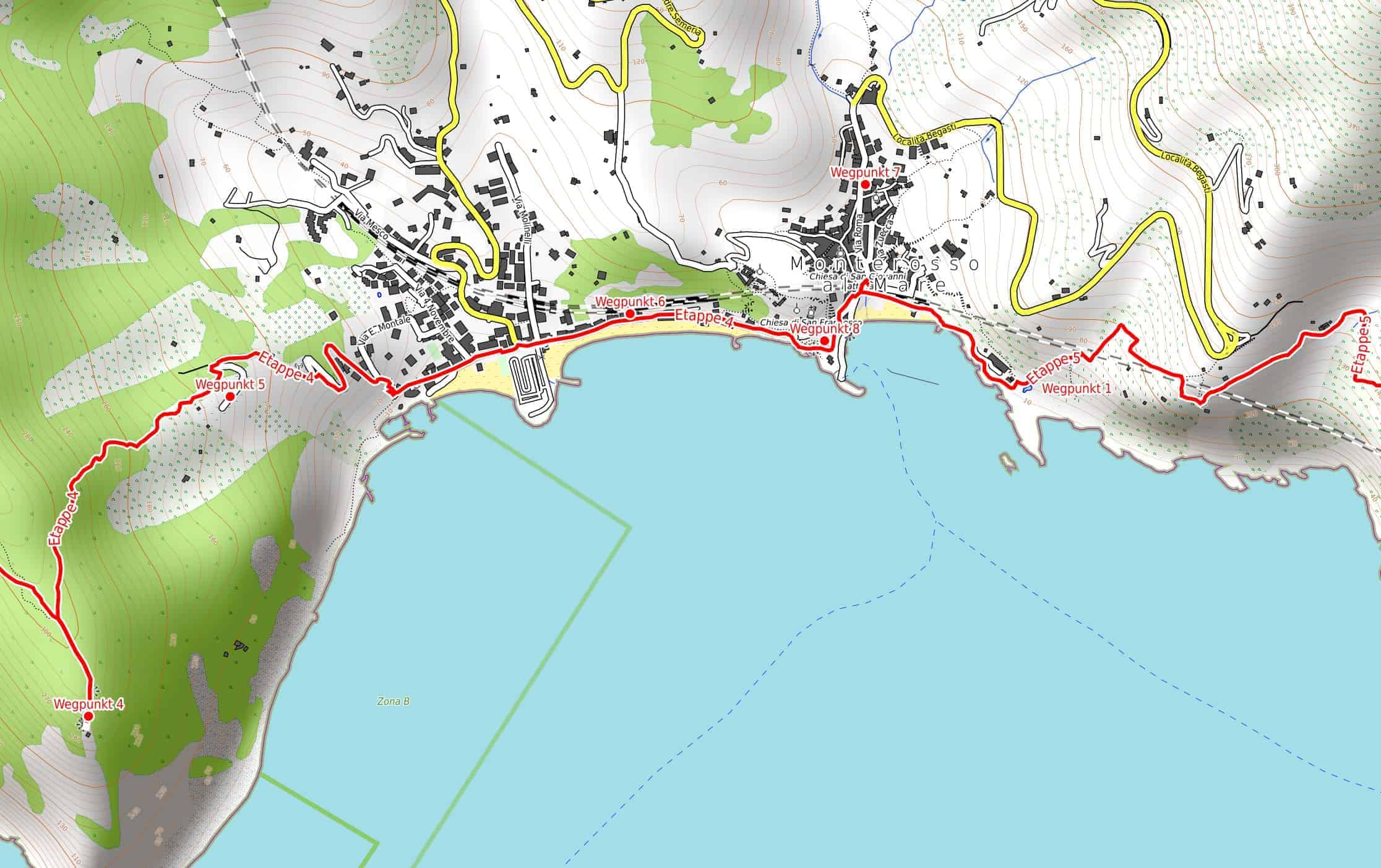 Anteprima pdf cartina escursionistica Cinque Terre risoluzione 300 dpi