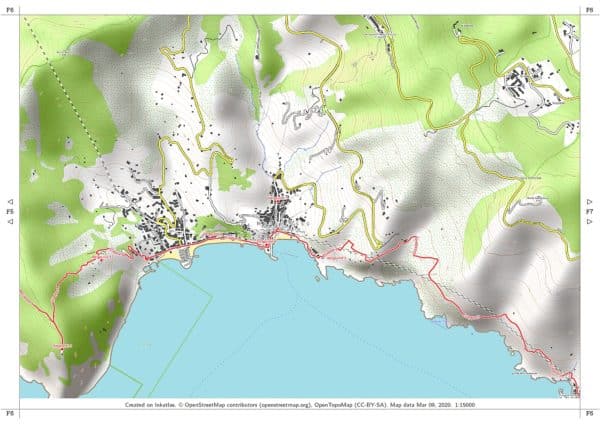 Anteprima pdf cartina escursionistica Cinque Terre scheda F6