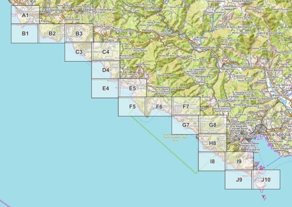 Vorschau pdf Wanderkarte Cinque Terre Blattuebersicht