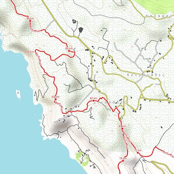 Preview pdf hiking map Corfu Trail resolution 300 dpi