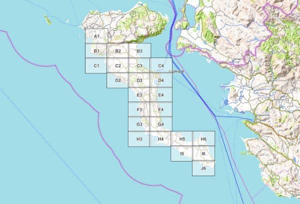Preview pdf wandelkaart Corfu Trail sheet overzicht