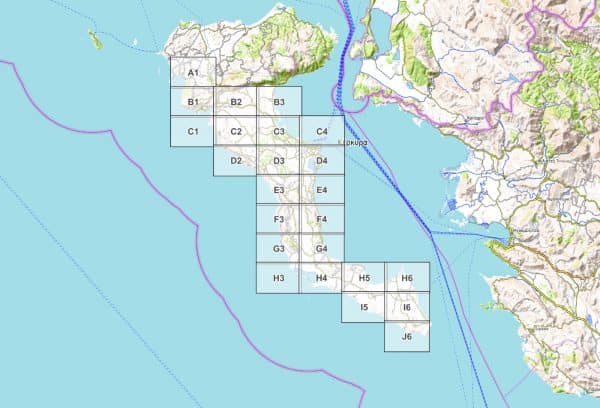 Preview pdf hiking map Corfu Trail sheet overview