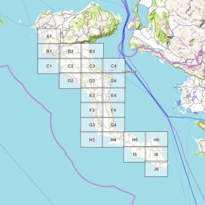 Vorschau pdf Wanderkarte Corfu Trail Blattübersicht