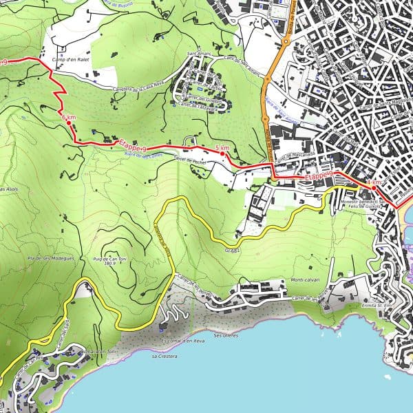 Preview pdf hiking map Costa Brava part 3 resolution 300 dpi