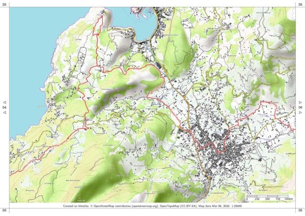 Preview pdf hiking map GR 221 Mallorca sheet D5 with frame