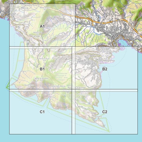 Aperçu de la carte de randonnée au format pdf Aperçu de la fiche de la péninsule de Portofino