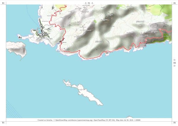 Vorschau pdf Wanderkarte Küstenwanderweg Marseille Blatt D1 mit Rahmen