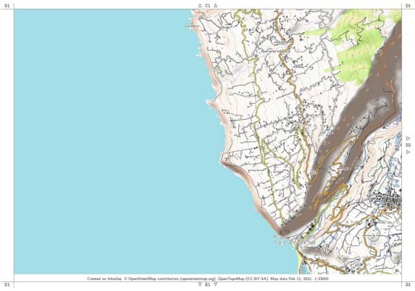 Anteprima pdf cartina escursionistica La Palma foglio D1