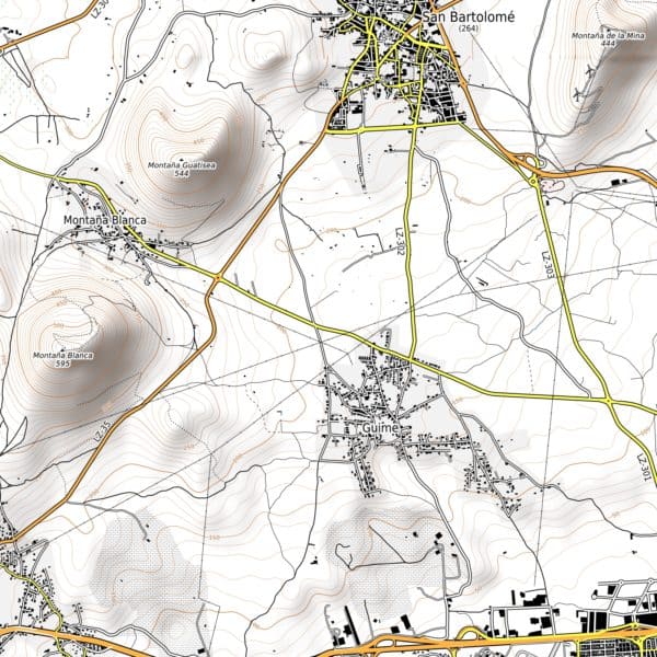 Vista prèvia del mapa de senderisme pdf Lanzarote resolució 300 dpi