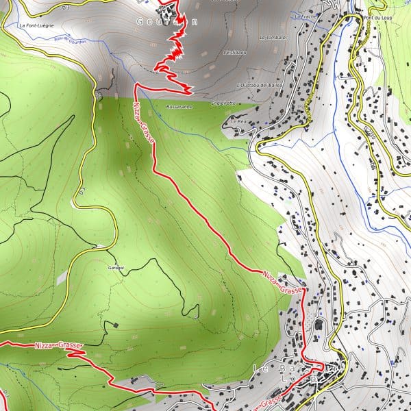 Vista previa pdf mapa de senderismo Niza Grasse Resolución de 300 ppp