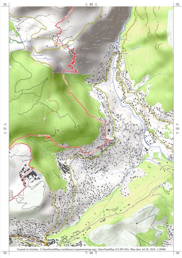 Anteprima pdf cartina escursionistica Nizza Grasse Foglio C2 con cornice