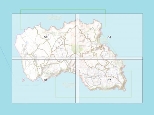 Aperçu de la carte de randonnée en pdf Aperçu de la feuille de Santa Maria Açores