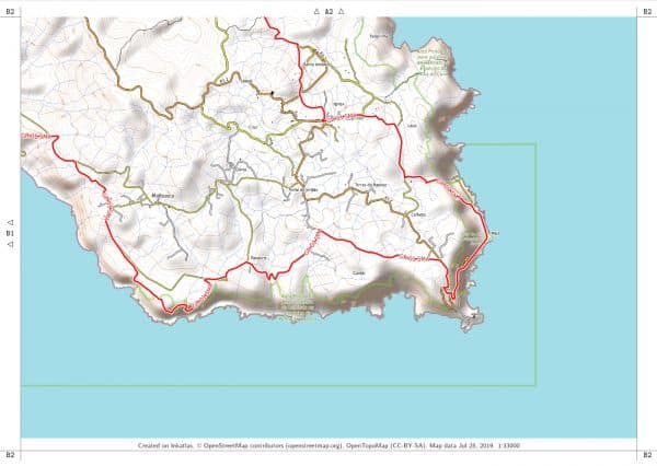 Aperçu carte pdf de randonnée Santa Maria Açores feuille B2