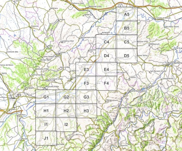 Wandern von Weingut zu Weingut im Piemont: PDF-Wanderkarte als Download (1:20.000) [Digital]