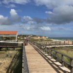 Holzsteg am Strand Praia Alvor Poente